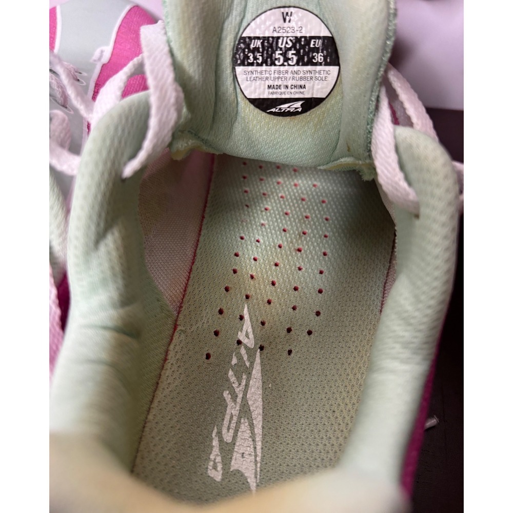 Altra The One 2.5 Womens Running Shoes Pink Mint Green Zero Drop A2523-2 5.5 - Picture 3 of 8
